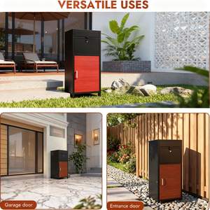 JH-Mech <span class=keywords><strong>Boîte</strong></span> <span class=keywords><strong>aux</strong></span> <span class=keywords><strong>lettres</strong></span> verrouillable de 17x16x38.3 pouces étanche cadre complet pour porche clôture trottoir extra large colis <span class=keywords><strong>boîte</strong></span> de dépôt - Product Image 4