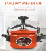 Casserole à pression en aluminium écologique anti-explosion triple 1,5L/2L/3L avec revêtement céramique antiadhésif, compatible gaz et induction