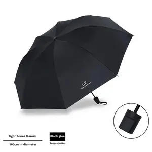 Sombrilla Plegable Automática Casual 8k con Protección Solar Triple, Sombrilla Publicitaria con Logotipo, Protección UV, Goma Negra, Venta al por Mayor - Product Image 5