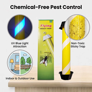 Trampa <span class=keywords><strong>fluorescente</strong></span> para <span class=keywords><strong>insectos</strong></span> voladores que brillan en la oscuridad, pegamento líquido adhesivo de fábrica, no eléctrico, reutilizable, para control de mosquitos, moscas y cucarachas. - Product Image 2