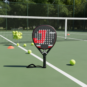 Raquettes de tennis pour adultes de <span class=keywords><strong>25</strong></span> <span class=keywords><strong>pouces</strong></span> en fibre de verre de haute qualité + fibre de carbone 3K avec matériau EVA rigide pour l'extérieur - Product Image 6