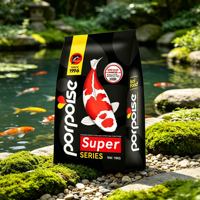 Granulés Flottants Premium Porpoise Super Series pour Koi 15kg Formule Grande Taille Améliore la Couleur Vive du Corps Croissance Saine