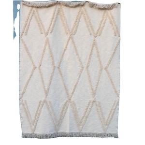 Best-seller Couverture marocaine à motif géométrique, style uni, tissée 100% coton écologique - Product Image 1