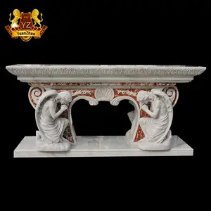 Hand Carved Natural White Marble Church Altar Sculpture Church Altar Religious Marble Pulpit
