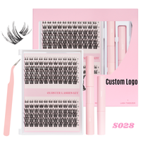 Kit d'extension de cils en segments de cils individuels en velours, 8-16 mm, cils naturels en grappes