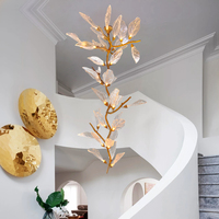 Lustre suspendu en forme de branche et de feuille, design contemporain, pour décoration intérieure, hôtel, escalier, hall, mariage, villa