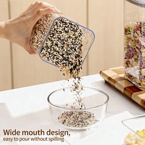 Nouveaux contenants hermétiques pour aliments, <span class=keywords><strong>bocaux</strong></span> à fermeture rapide par pression, en plastique alimentaire, <span class=keywords><strong>bocaux</strong></span> de rangement pour la cuisine avec design empilable - Product Image 4