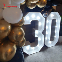 BRANDNEWSIGN Fabricant Personnalisé Led Géant Chapiteau Lettres 4ft Nombre avec Ampoules Fête D'anniversaire Décoration Allumer Lettre