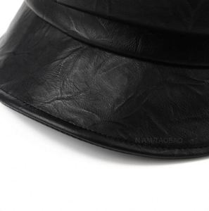 Autumn Winter British Style Retro PU <b>Beret</b> Women's Fashionable Simple Leather <b>Beret</b> - Product Image 4