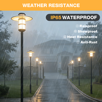 Lampada da Giardino a LED Classica per Esterni IP65 Impermeabile, Paralume Largo in Alluminio Grigio, 3000K-6500K Dimmerabile, Garanzia di 3 Anni