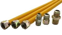 Tuyau flexible de gaz jaune Appareil résidentiel Tuyau de raccordement au gaz Séchoir et conduites de gaz pour poêle et cheminée