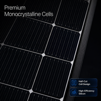 Panneau solaire monocristallin 120 demi-cellules, cadre en aluminium noir, haute efficacité, module photovoltaïque pour toiture commerciale
