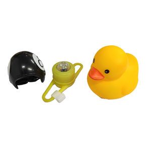 Linda Campana de Bicicleta Impermeable con Diseño de Pato Amarillo con <span class=keywords><strong>Casco</strong></span>, Luz de <span class=keywords><strong>Ciclismo</strong></span>, Bocina para Niños, Goma, 22.2mm - Product Image 5