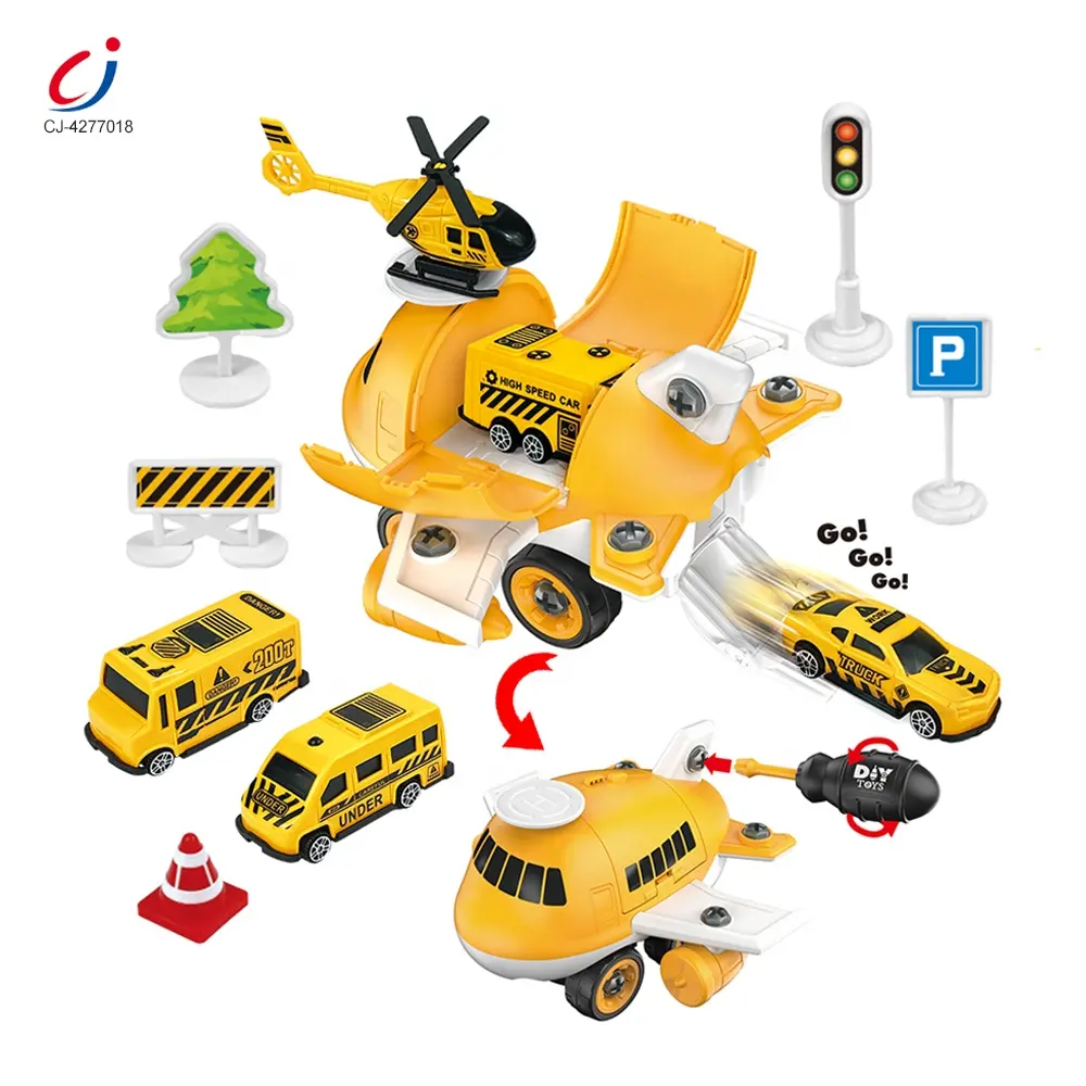 Chengji airplane toy set children creative educational diy disassembly engineering scenarios storage aircraft toy