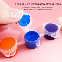 Mini Kit de Peinture Réutilisable 12 Couleurs, Bandes de Peinture Acrylique Non Toxique avec 2 Pinceaux