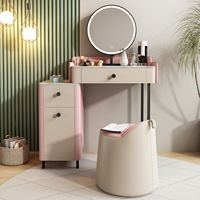 Coiffeuse de luxe Offre Spéciale avec miroir led Table de maquillage moderne Table de maquillage chambre intégrée Table de courtoisie de maquillage dalle de roche avec miroir