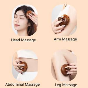 RTS Multifuncional Madera Terapia Masaje Peine Cuero Cabelludo Cabeza Sándalo Natural Circular Diente Guasha Raspado Masajeador Corporal - Product Image 4