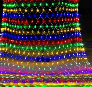 JXJT lampu hias Natal LED tenaga surya, lampu jaring lanskap, lampu dekorasi tahan air IP65 untuk dekorasi taman