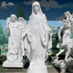 Religious Catholic <b>White</b> Marble Made Mary Holding Jesus TCAMS-456 Mary Holding Jesus TCAMS-456 - Product Image 2