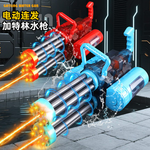 Pistola de Agua Eléctrica Gatling de Verano para Niños con Luz de Llama, Disparo Continuo Automático, Pistola de Agua Potente para Jugar en la Piscina o la Playa - Product Image 2