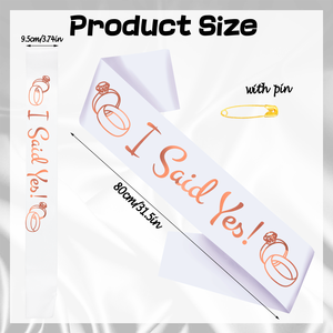 Dije que sí Faja de satén con lámina de oro rosa Future Mrs Engagement Party Sash Propuesta Decoraciones para despedida de soltera - Product Image 3