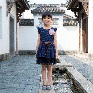 Ultimo Modello di Abito Formale Estivo per <span class=keywords><strong>Bambini</strong></span>, 100% Cotone, Maniche Lunghe, Design a Pois - Product Image 2
