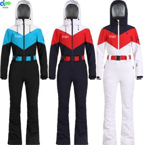 Nuevo traje de esquí de una pieza para mujer, monos ajustados, conjunto de Snowboard para exteriores, monos cálidos, <span class=keywords><strong>ropa</strong></span> de invierno impermeable a prueba de viento - Product Image 1