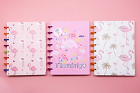 Personnalisé A5 Taille Flamingo Kawaii Mignon Motif Enfants Journal Étudiant Haute Qualité Journal Feuilles Mobiles Disque Cahier Relié