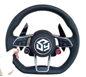 Volant de voiture personnalisé pour <span class=keywords><strong>Audi</strong></span> R8 TT TTS T <span class=keywords><strong>RS</strong></span> A6 A7 A3 A4 A5 Sport à fond plat volant en fibre de carbone Paddle Shift - Product Image 5