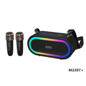 M2207 + ポータブルワイヤレスマイクパーティーDJ屋外ラウドスピーカーFMラジオ/TF/USB BTスピーカーDaul Micアクティブスーパーベースステレオスピーカー - Product Image 2