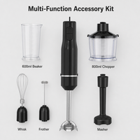 Mixeur Plongeant Multifonction 5-en-1 avec Corps Détachable, Utilisation Extérieure, 500W, Faible Bruit, Boîtier en Plastique Écologique, Verre Inclus