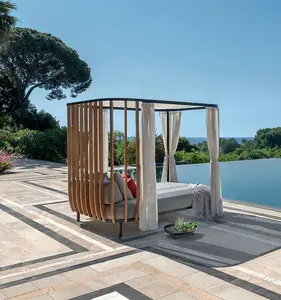 Meubles de camp chaise longue d'extérieur lit carré imperméable et protection solaire cour jardin piscine lit de plage loisirs inclinable