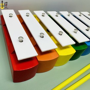 <span class=keywords><strong>Xilófono</strong></span> de base de color madera con 8 barras de aluminio Juego de instrumentos musicales para principiantes musicales Presente tocar buenas canciones Escuela en casa - Product Image 1