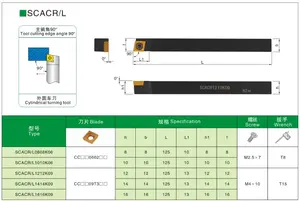 Scakr0808/1010/1212/1616 h06/09 instrumen mesin bubut alat pembalik nc bilah pemotong 90 derajat luar pisau melingkar