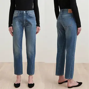 New small leg trousers High quality straight and Ankle jeans Women's high waist Casual Jeans