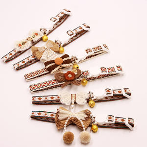Groothandel Anti-Verstikking Veiligheidsgesp Kat Ketting Met Koffiekleurige Strik Kraag Bohemian Kat Kraag - Product Image 3