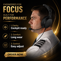 Harga Pabrik Headset Pilot ANR yang Dapat Disesuaikan, Nyaman, Tahan Lama, dan Dilengkapi Bluetooth