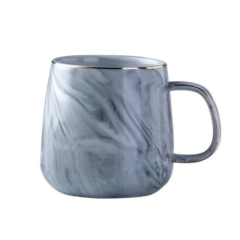 Kitchen Drinkware Couple Mug Gifts Nordic 15 Oz Sublimation Natural Stone Marble Ceramic Coffee Cups Mugs With Ring Handle