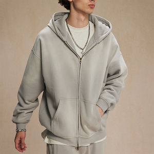 Logotipo de impresión personalizado OEM en stock Invierno Polar para hombre Vintage lavado sudaderas con capucha de peso pesado Sun Faded ácido lavado con cremallera sudaderas con capucha - Product Image 4