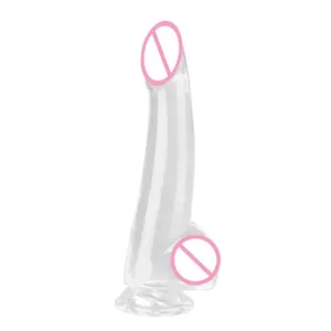 Hochwertiges TPE Mini Jelly Dildo Kleiner Sauger Penis Kristall Transparentes Sexspielzeug für Frauen