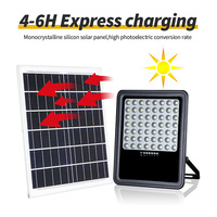 Projecteur LED solaire extérieur haute puissance KCD IP65 avec télécommande, haute luminosité 100w 300w 500w, avec détecteur de mouvement