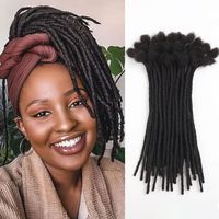 Extensions de dreadlocks 100% cheveux humains, faites à la main, extensions de locs permanentes, cheveux humains afro crépus pour hommes et femmes, teintables