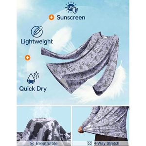 Camisa Ligera de Manga Larga para Hombre con Protección Solar UPF 50, Color Gris, para Pesca, Senderismo y Ejercicio - Product Image 5