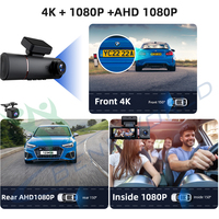 Caméra embarquée DVR pour voiture HD WIFI 4K avec 3 objectifs, surveillance de stationnement 24h/24, écran IPS, garantie 1 an