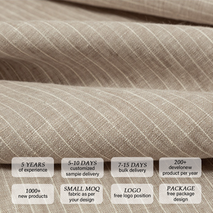Tela de <span class=keywords><strong>Lino</strong></span> 100% Orgánico, Tejido Liso de Alta Calidad, <span class=keywords><strong>Ropa</strong></span> Natural para Niños, Rayas, <span class=keywords><strong>Lino</strong></span> Europeo/OEKO-TEX 158g/m, Camisa, Vestido - Product Image 3