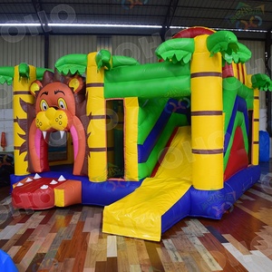 Saltando castillo con tobogán comercial rebote casa los niños inflables gorila - Product Image 2