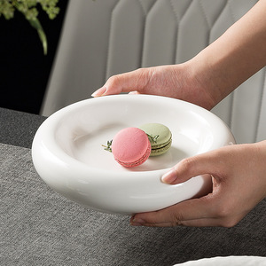 Plato de cena de cerámica blanca al por mayor para pasta, bistec, ensalada, sopa, puré, postre dulce, bandeja de servicio, plato de exhibición, vajilla para restaurante - Product Image 3