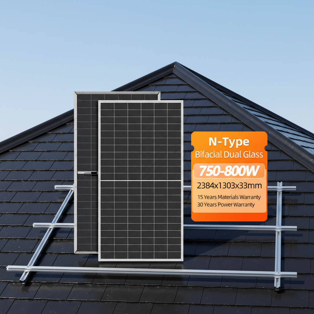 China Supplier Factory <strong>in</strong> Stock N Type Topcon Bifacial Monocrystalline 700W 730W 750W 800W 1000W <strong>to</strong> <strong>1500W</strong> <strong>Solar</strong> <strong>Panels</strong> for Home