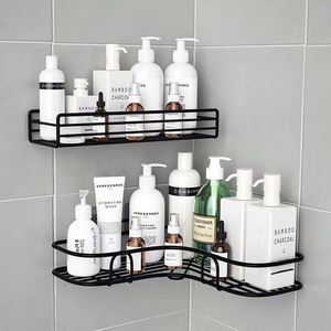 Stainless Steel Adhesive Bathroom <b>Shelf</b> No Drilling Rustproof Wall Mounted Shampoo Holder Organizer Basket for 90-Degree <b>Corner</b> - Product Image 1