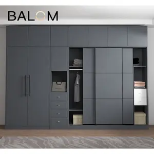 Balom Customized cheap high end loft bed with wardrobe for adults with soft closing wardrobes